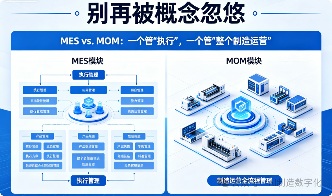 MES vs. MOM：一个管“执行”，一个管“整个制造运营”(图1)